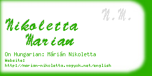 nikoletta marian business card