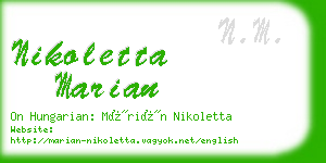 nikoletta marian business card